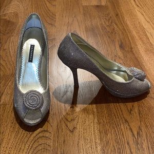 Caparros gold glitter heels